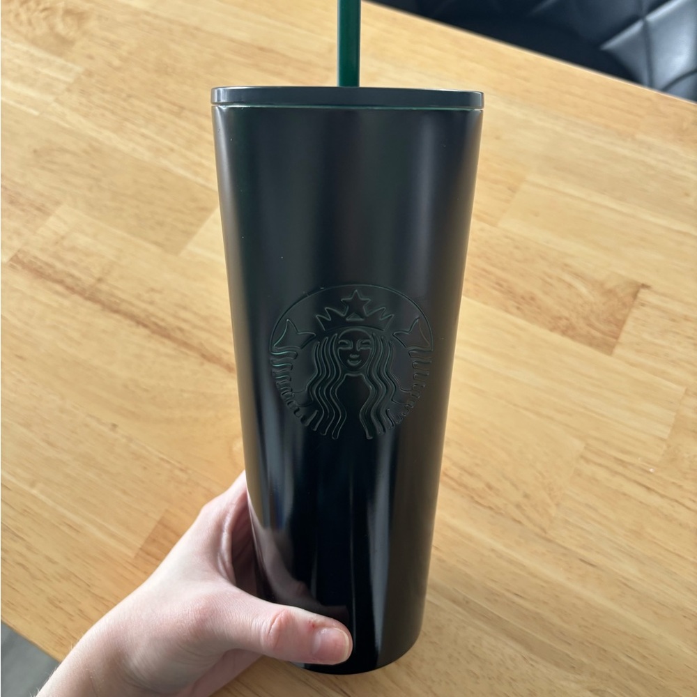 Starbucks Dark Green Tumbler with Straw